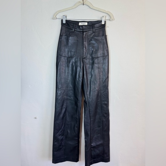 House of CB High Rise Flare Bareback Faux Leather Trousers - Picture 1 of 4